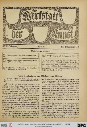 18: Eine Kundgebung der Künstler und Dichter