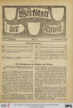 18: Eine Kundgebung der Künstler und Dichter