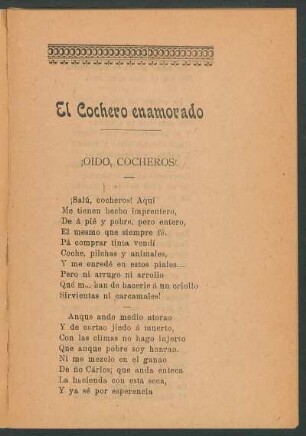 ¡Oido, cocheros!