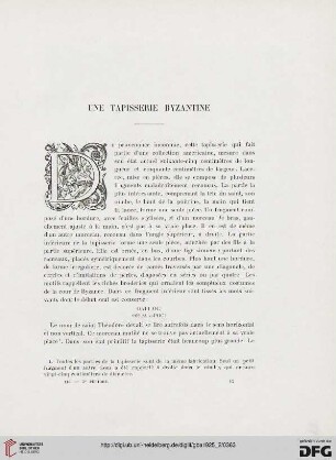 5. Pér. 12.1925: Une tapisserie byzantine