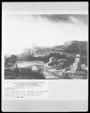 Die große Landschaft mit den Ruinen auf dem Berge