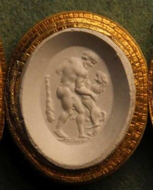 Herkules kämpft mit dem Nemeischen Löwen (Daktyliothek, Erstes Mythologisches Tausend)