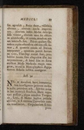 Sect. 34. [Spirituum locus. Creationis finis. Mundi unitas.]