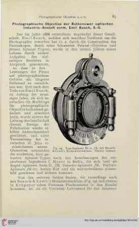 15: Photographische Objective der Rathenower optischen Industrie-Anstalt vorm. Emil Busch, A.-G.