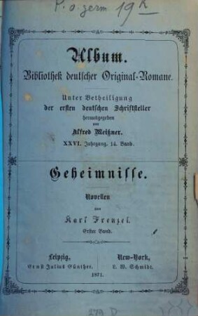 Geheimnisse : Novellen, 1