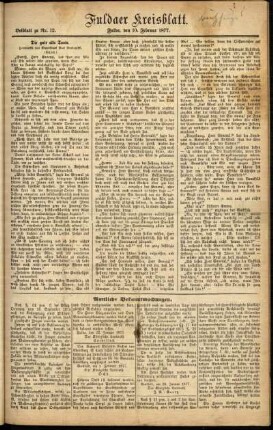 Zweite Ausgabe vom Samstag, den 10. Februar 1877.