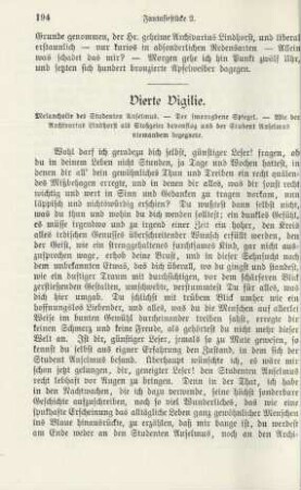 Vierte Vigilie: Melancholie des Studenten Anselmus …