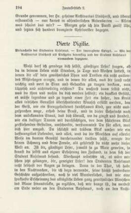 Vierte Vigilie: Melancholie des Studenten Anselmus …