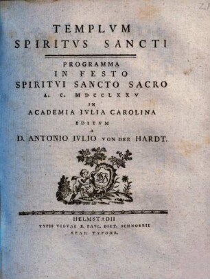 Templum Spiritus Sancti : programma in festo Spiritui Sancto sacro ...