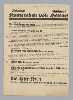 "Kameraden von Helene!"