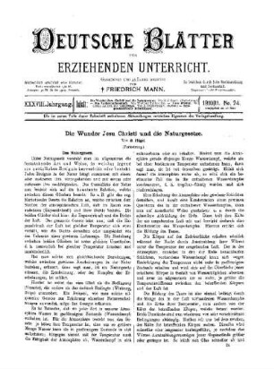 Die Wunder Jesu Christi und die Naturgesetze : (Fortsetzung)