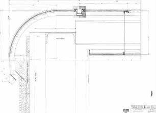 Stuttgart-Zuffenhausen: Detail Dachrand Seite Gleis 13 Bahnsteig