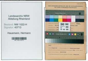 Entnazifizierung Hermann Hausmann , geb. 28.03.1890 (Inspektor)