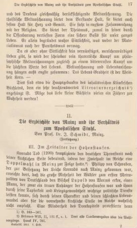 17-37 Die Erzbischöfe von Mainz und ihr Verhältnis zum Apostolischen Stuhl : Fortsetzung