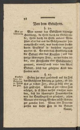Von dem Gebähren