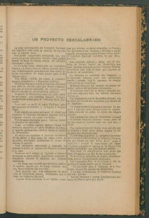 Un proyecto descalabrado