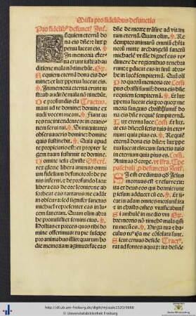 Missa pro fidelibus defunctis.