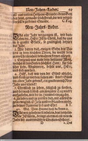 Neu-Jahrs-Lieder.