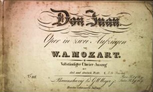 Don Juan : Oper in 2 Aufzügen ; [KV 527]