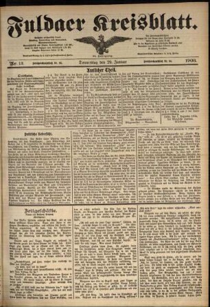 Ausgabe vom Donnerstag, den 29. Januar 1903.