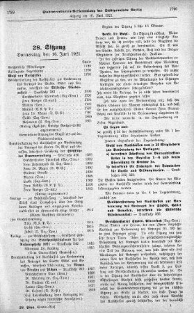Sitzung 28, 16. Juni 1921