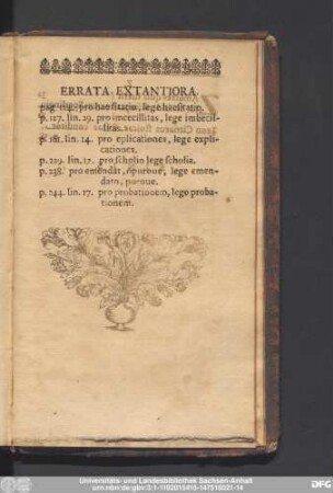 Errata Extantiora.
