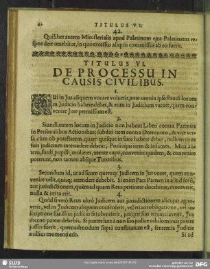 Titulus VI. De Processu In Causis Civilibus
