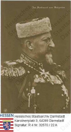 Ferdinand I. Zar v. Bulgarien (1861-1948) / Porträt in Uniform, mit Orden, Brustbild, im Halbprofil