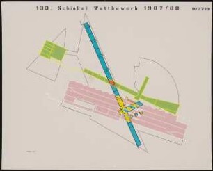 »In-form-art« Kulturinstitut der Zukunft am Kulturforum, Berlin-Tiergarten Schinkelwettbewerb 1988: Schnitte 1:200