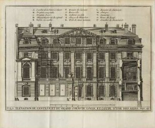 Abb. 6: Elevation de L'Entrée et du Grand Corps de Logis, et Coupe d'une des Ailes