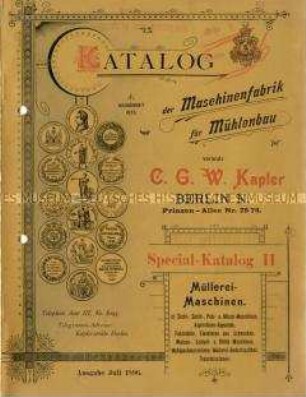 Spezialkatalog II über Müllerei-Maschinen