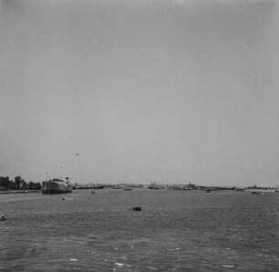 Port Said : Blick von Süden nach Port Said am Sueskanal