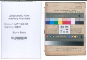 Entnazifizierung Berta Sturm , geb. 30.03.1893 (Gastwirtin)