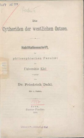 Die Cytheriden der westlichen Ostsee