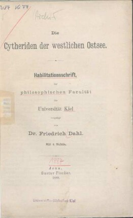 Die Cytheriden der westlichen Ostsee