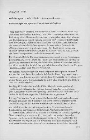 Anleitungen zu schriftlicher Kommunikation : Betrachtungen zur Systematik von Privatbriefstellern