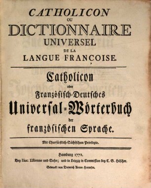 Catholicon Ou Dictionnaire Universel De La Langue Françoise, [2]. C.