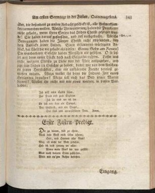 Erste Fasten-Predigt