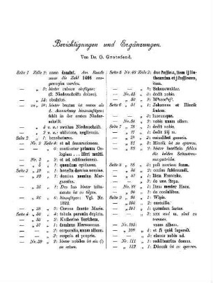 Berichtigungen und Ergänzungen