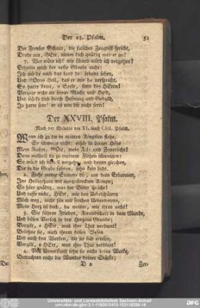 Der XXVIII. Psalm.