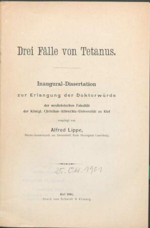 Drei Fälle von Tetanus