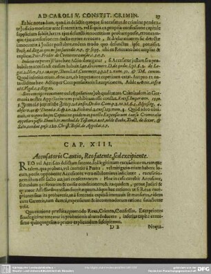 Cap. XIII. Accusatoris Cautio, Reo fatente, sed excipiente