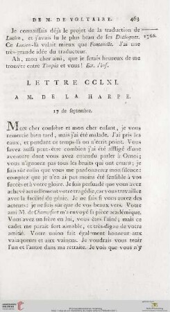 (Lettre CCLXI - CCLXX)