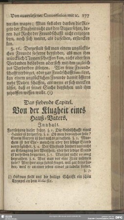 Das siebende Capitel. Von der Klugheit eines Hauß-Vaters
