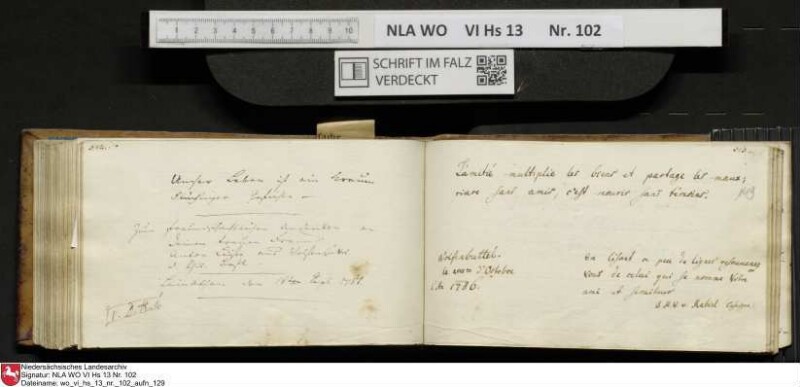Stammbuch des Johann Christian Wilhelm Schütze aus                            Braunschweig