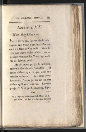 Lettre LXX.