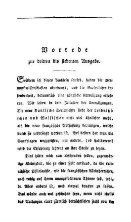 Vorrede zur dritten bis siebenten Ausgabe