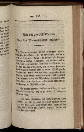 Acht und zwanzigstes Capitel. Von den Wintercampagnen insbesondere