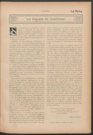 Los funerales del cientificismo
