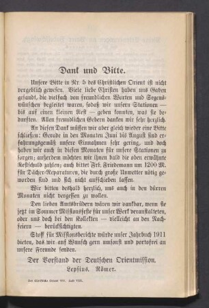 Dank und Bitte